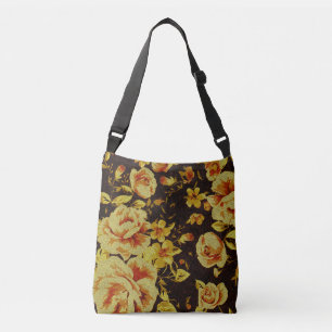 Bolso Cruzado Flores de aceite de Naranja amarillo brillante en 