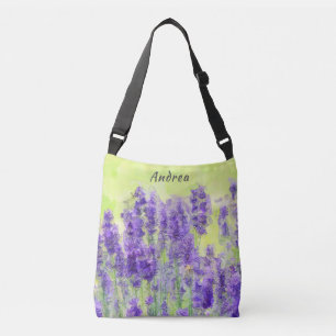Bolso Cruzado Flores de agua amarilla Floral de lavanda
