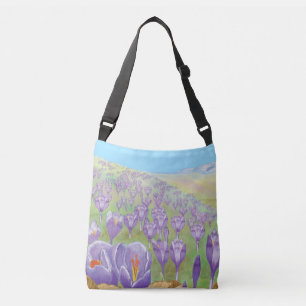Bolso Cruzado Flores de color morado en el Ilustracion Spring Hi