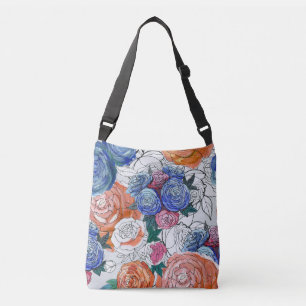 Bolso Cruzado Flores de colores: Vibrante patrón sin foco