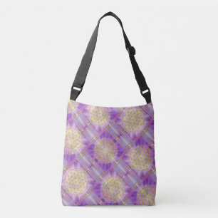 Bolso Cruzado FLORES DE LA VIDA - Yantra patrón ininterrumpido