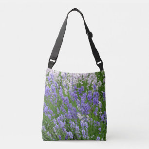 Bolso Cruzado Flores de lavanda púrpura