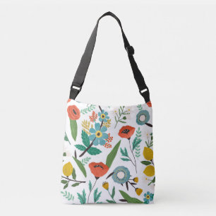 Bolso Cruzado Flores de primavera: patrón floral sin foco
