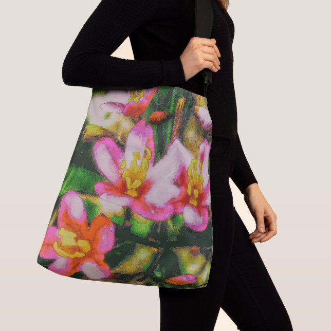 Bolso Cruzado Flores de salpicaduras rosas (Detalle)