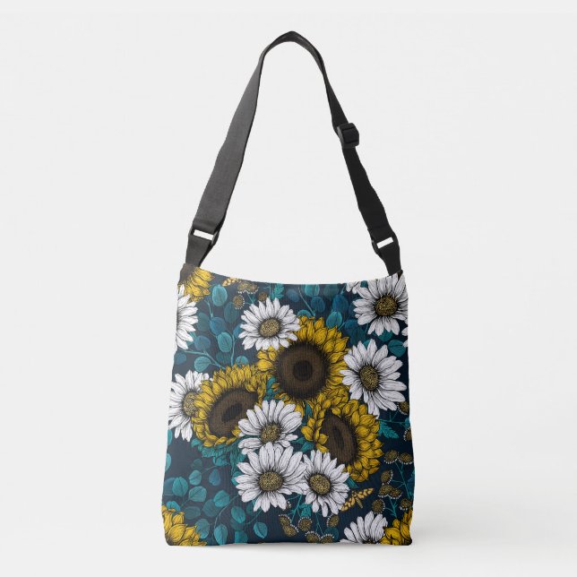 Bolso Cruzado Flores de sol y marea, jardín de verano 2 (Anverso)