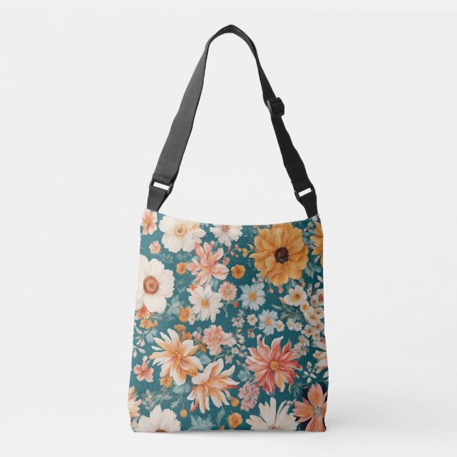 Bolso Cruzado Flores Delicadas Increíbles (Anverso)