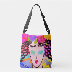 Bolso Cruzado Flores en el pelo Pintura abstracta