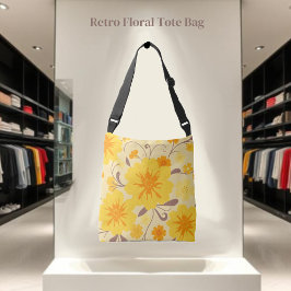 Bolso Cruzado Flores Florales Amarillas Retro Sunshine