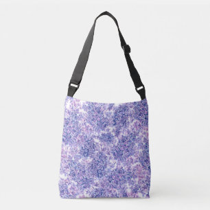 Bolso Cruzado Flores lilac violeta de acuarela