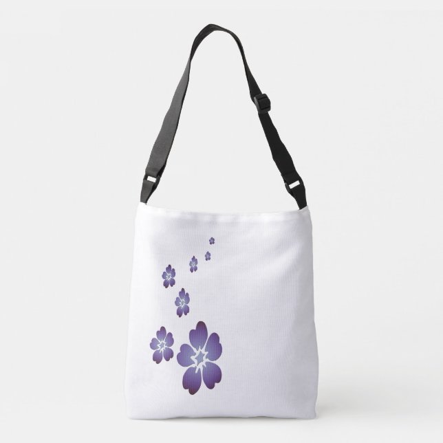 Bolso Cruzado Flores púrpuras (Reverso)