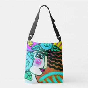 Bolso Cruzado Flores Resumen de pintura digital