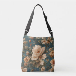 Bolso Cruzado Flores rojas de coral exquisito blanco y exuberant