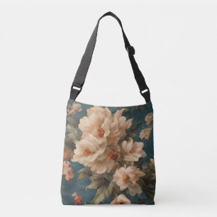 Bolso Cruzado Flores rojas de coral exquisito blanco y exuberant