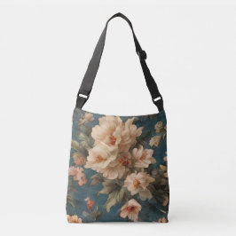 Bolso Cruzado Flores rojas de coral exquisito blanco y exuberant