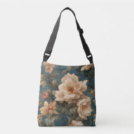 Bolso Cruzado Flores rojas de coral exquisito blanco y exuberant