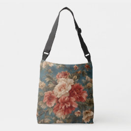 Bolso Cruzado Flores rojas de coral exquisito blanco y exuberant