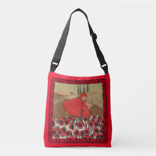 Bolso Cruzado Flores rojas que cogen capuchas en rojo lobo de ca