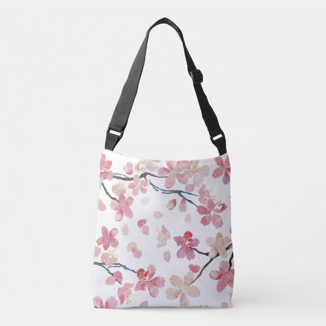 Bolso Cruzado flores rosadas (Anverso)