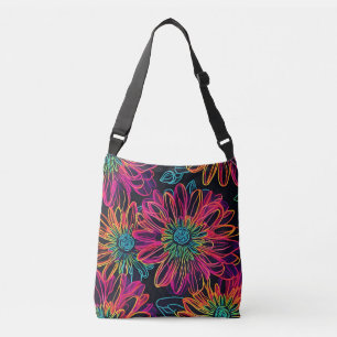 Bolso Cruzado Flores rosadas calientes