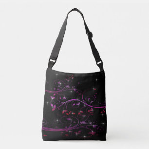 Bolso Cruzado Flores rosadas calientes