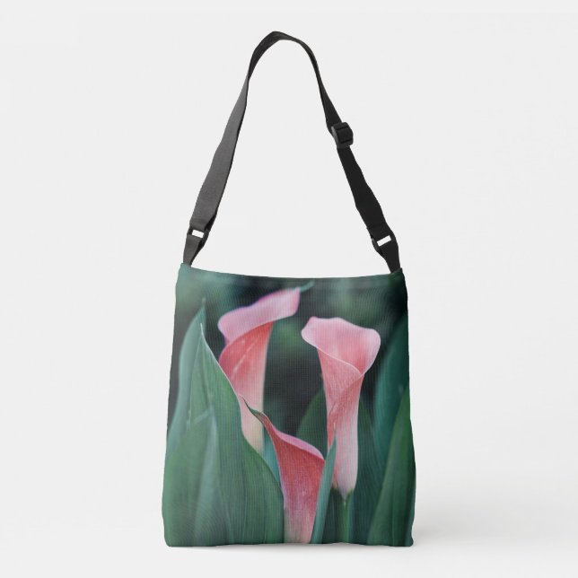 Bolso Cruzado Flores rosas Calla Lilies (Reverso)