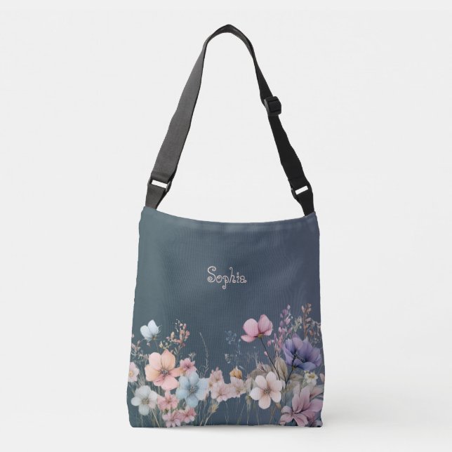 Bolso Cruzado Flores Silvestres Delicadas de Pastel Primavera Pe (Anverso)