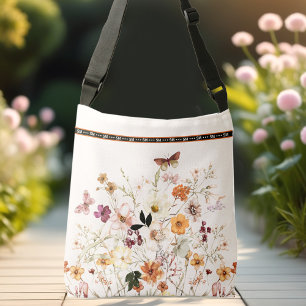 Bolso Cruzado Flores silvestres prensadas Beige Cottagecore Mono