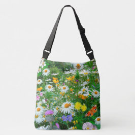 Bolso Cruzado Flores silvestres y mariposas