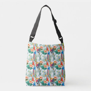 Bolso Cruzado Flores tropicales y tocan