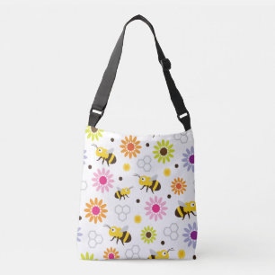 Bolso Cruzado Flores y abejas