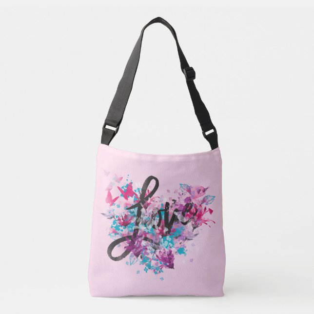Bolso Cruzado Flower Heart Love (Anverso)