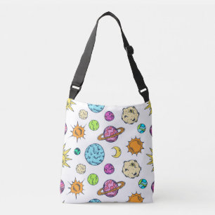 Bolso Cruzado Fondo cósmico de Doodles espaciales