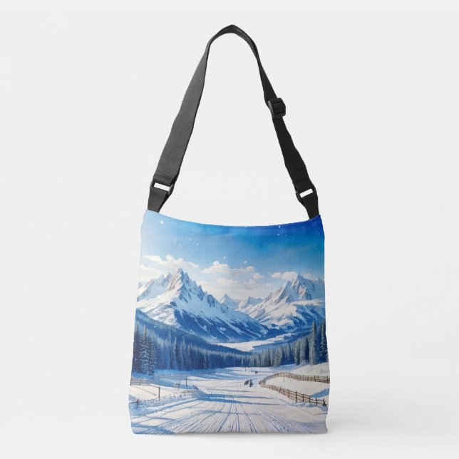 Bolso Cruzado fondo de deportes acuáticos de invierno nieve cubi (Anverso)