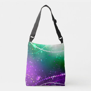 Bolso Cruzado Fondo morado festivo Mardi Gras