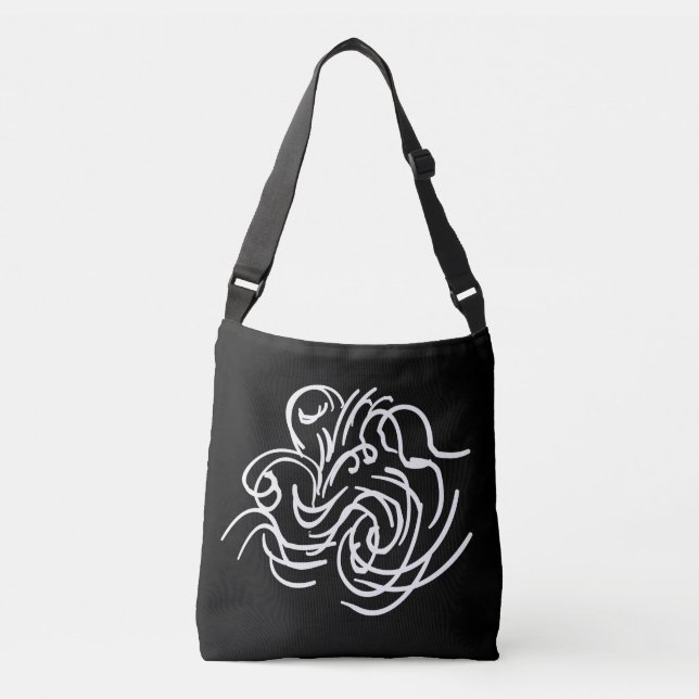 Bolso Cruzado formas de arte de líneas geométricas abstractas (Anverso)