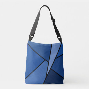 Bolso Cruzado Formas geométricas azules de impresión general mod