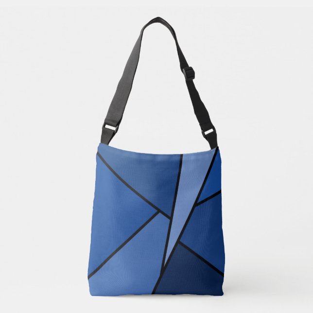 Bolso Cruzado Formas geométricas azules de impresión general mod (Anverso)