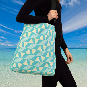 Bolso Cruzado Formas geométricas en turquesa y amarillo