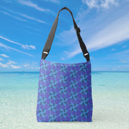 Bolso Cruzado Formas geométricas en turquesa y azul Crossbody