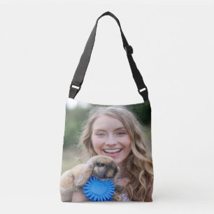 Bolso Cruzado Foto de conejo de exposición ganadera personalizad