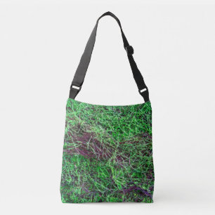Bolso Cruzado Foto de textura de musgo de bosque verde vibrante