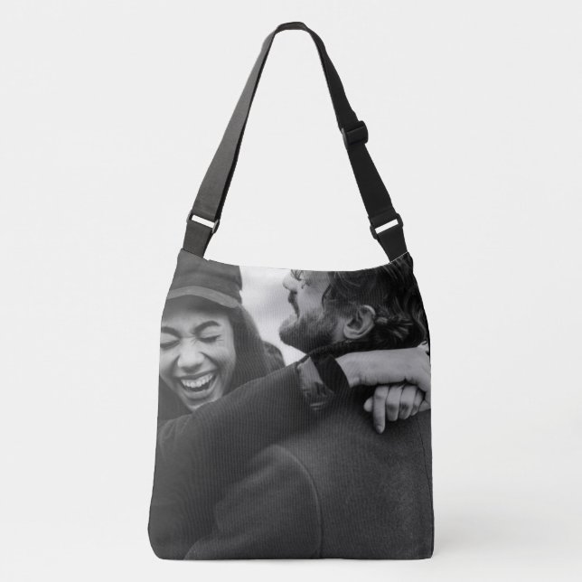 Bolso Cruzado Foto en blanco y negro personalizado (Anverso)