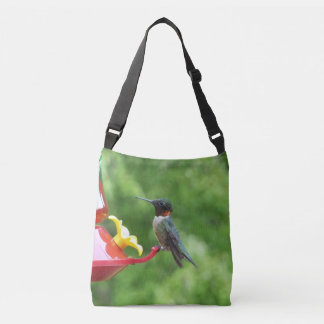 Bolso Cruzado Fotografía de aves de colibrí de garganta rubí