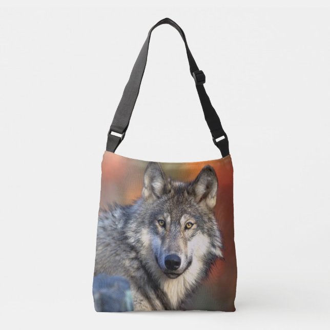 Bolso Cruzado Fotografía del lobo (Anverso)