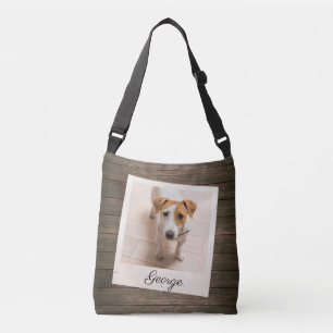 Bolso Cruzado Fotografía mascota Marco de madera rústica perso