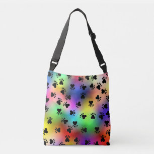 Bolso Cruzado Fotografías de la pata de perro multicolor Tote Ba