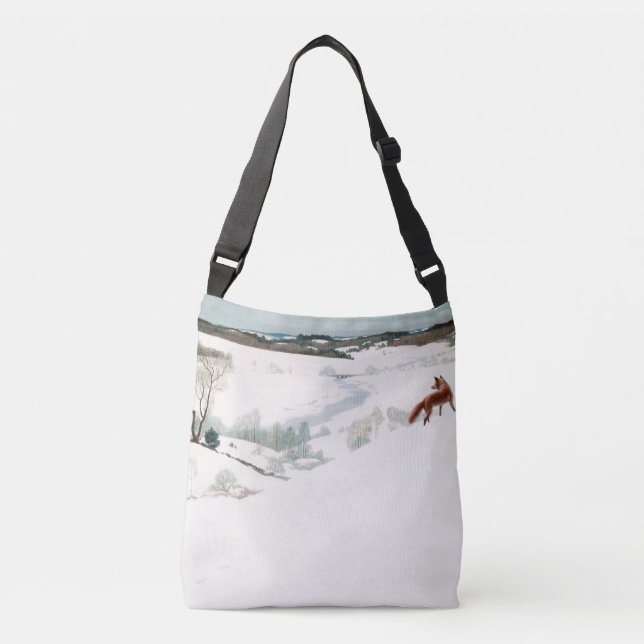 Bolso Cruzado Fox en la Nieve, 1935, de Newell Convers Wyeth (Anverso)