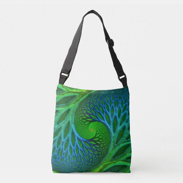 Bolso Cruzado Fractal De Espiral De Árbol De Vida (Anverso)