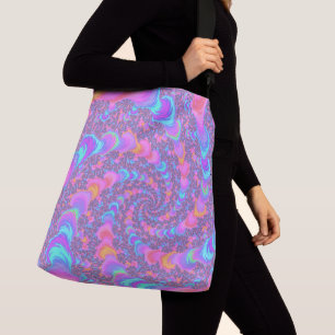 Bolso Cruzado Fractal de espiral tripescente fluorescente Groovy