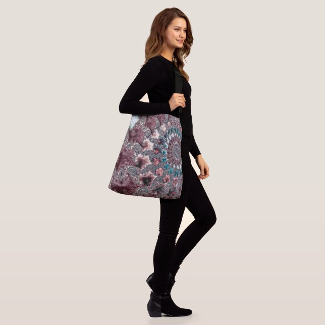 Bolso Cruzado Fractal espiral bohemiana ecléctica retro Groovy (Puesto)